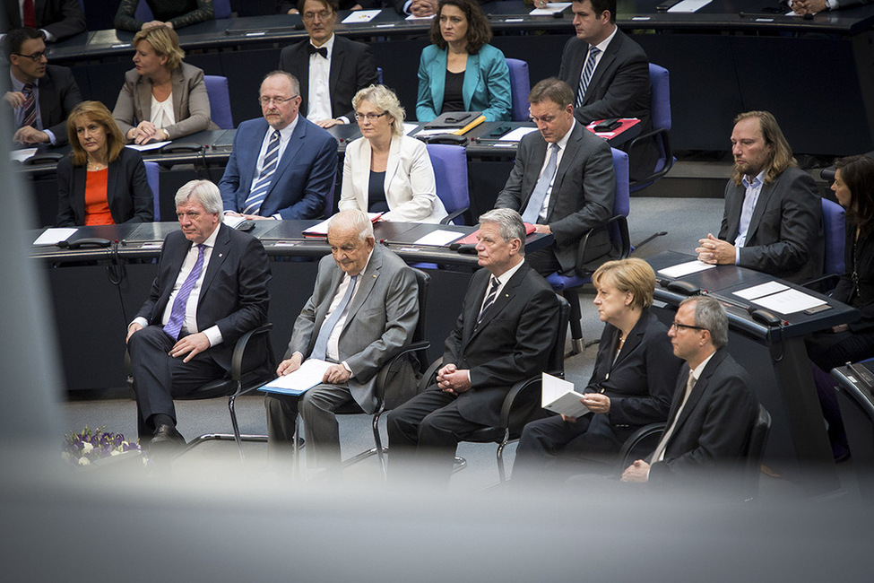 Bundespräsident Joachim Gauck nimmt an der Gedenkstunde des Deutschen Bundestages aus Anlass des 100. Jahrestages des Ausbruchs des Ersten Weltkrieges teil