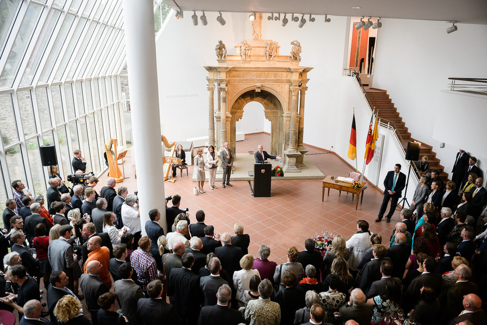 Bundespräsident Joachim Gauck hält eine Rede beim Bürgerempfang im Rheinischen Landesmuseum