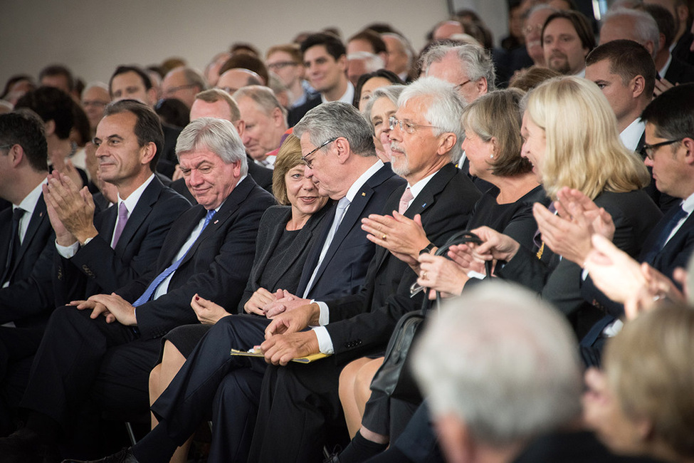 Bundespräsident Joachim Gauck und Daniela Schadt beim Festakt 100 Jahre Goethe-Universität in der Paulskirche in Frankfurt am Main