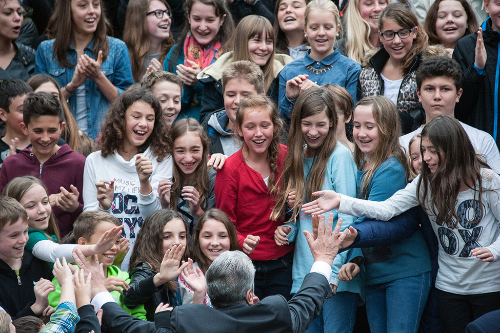 Bundespräsident Joachim Gauck besucht das Deutsch-Luxemburgische Schengen-Lyzeum anlässlich des Staatsbesuchs im Großherzogtum Luxemburg