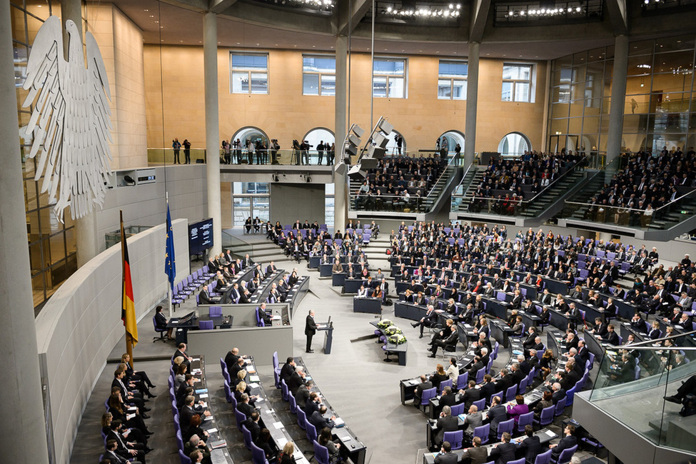 Bundespräsident Joachim Gauck bei seiner Rede im Deutschen Bundestag anlässlich des Gedenkens an die Opfer des Nationalsozialismus