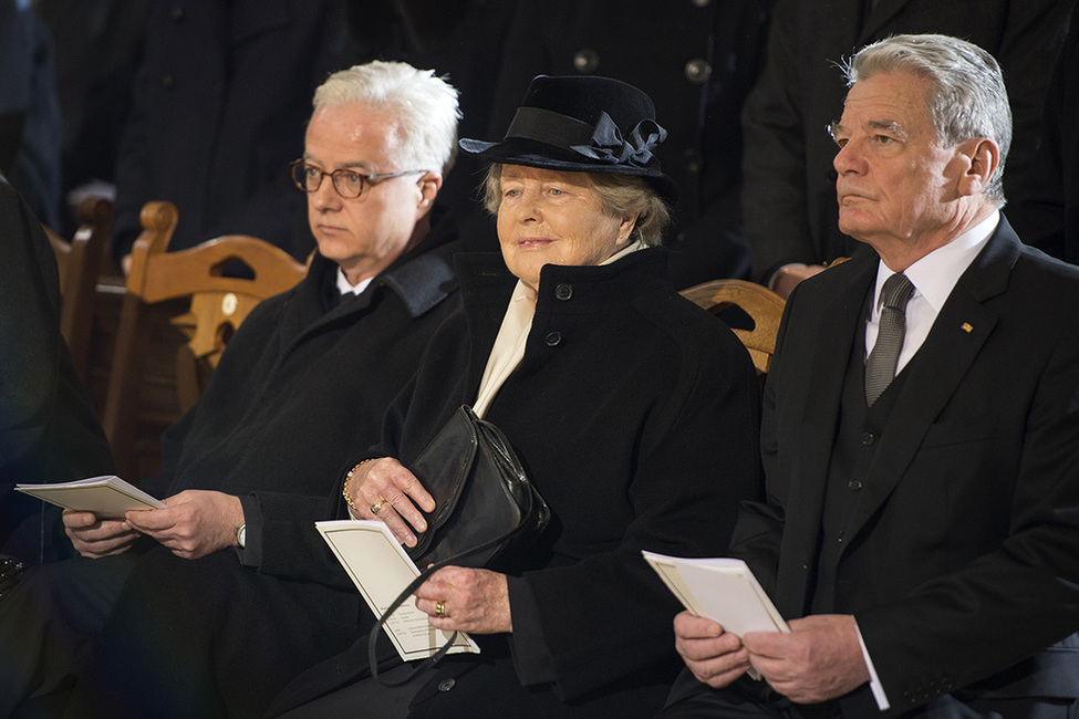 Bundespräsident Joachim Gauck und Marianne von Weizsäcker beim Trauergottesdienst im Berliner Dom anlässlich des Staatsaktes für Bundespräsident a.D. Richard von Weizsäcker