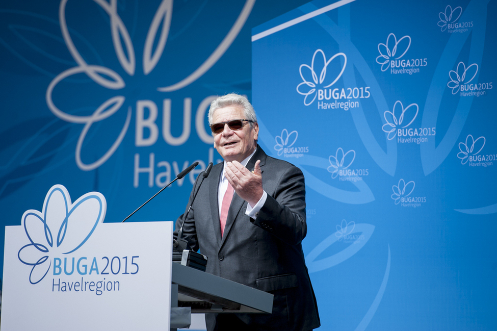 Bundespräsident Joachim Gauck eröffnet die BUGA 2015 Havelregion mit einer Ansprache in Brandenburg an der Havel