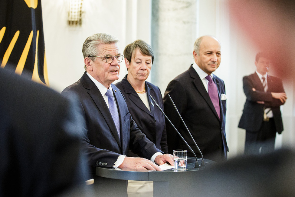 Bundespräsident Joachim Gauck hält eine Rede für Fachminister und Vertreter aus rund 35 Staaten anlässlich des Petersberger Klimadialogs 