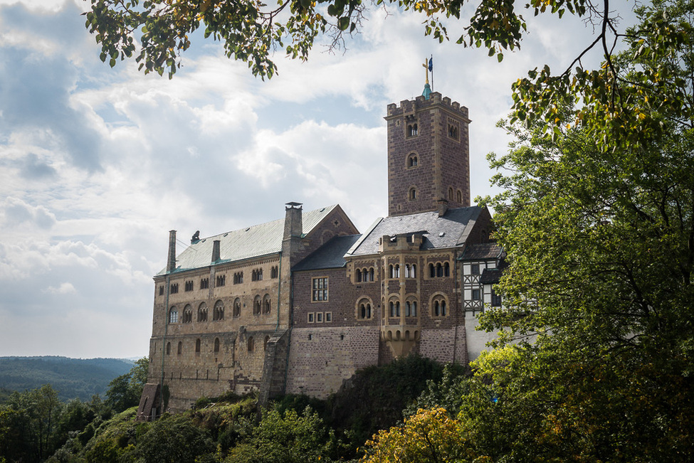 Wartburg oberhalb von Eisenach, Tagungsort des 'Arraiolos-Treffens' der nicht-exekutiven Staatsoberhäupter der Europäischen Union