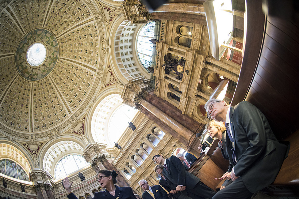 Bundespräsident Joachim Gauck und Daniela Schadt bei der Besichtigung der Library of Congress anlässlich des offiziellen Besuchs in den USA