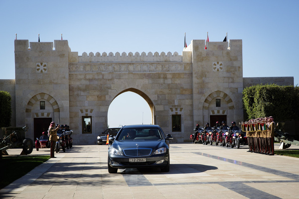 Fahrt zum Husseiniye-Palast, anlässlich des offiziellen Besuchs im Haschemitischen Königreich Jordanien