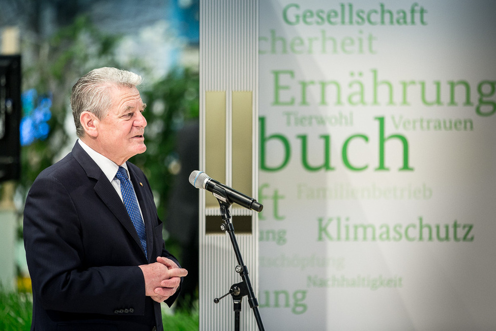 Bundespräsident Joachim Gauck bei einer Begegnung mit der Presse auf der Internationalen Grünen Woche 2016