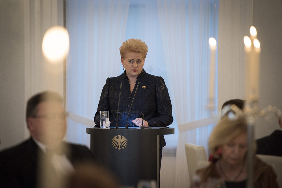 Rede von Dalia Grybauskaitė, Präsidentin der Republik Litauen, beim Staatsbankett zu ihren Ehren im Großen Saal von Schloss Bellevue anlässlich des Staatsbesuchs