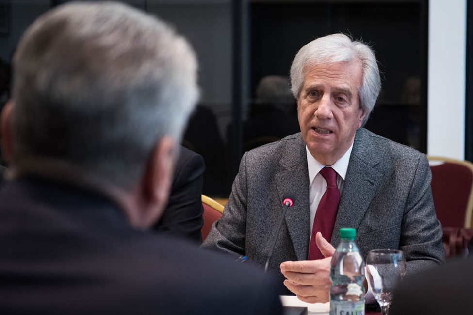 Bundespräsident Joachim Gauck im Gespräch mit dem uruguayischen Präsidenten Tabaré Ramón Vázquez Rosas während des Staatsbesuchs in der Republik Östlich des Uruguay