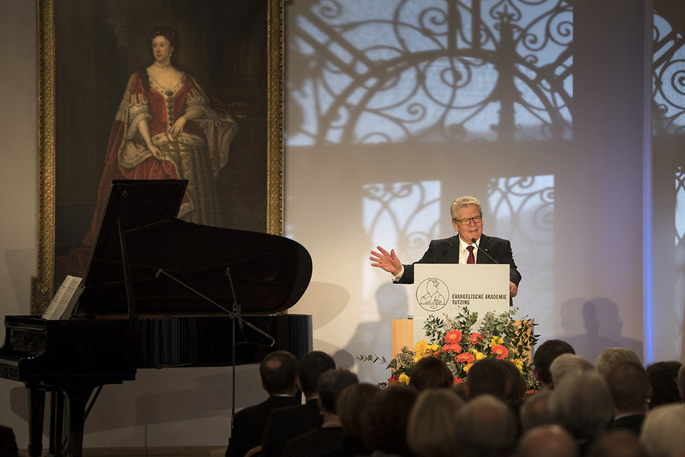Bundespräsident Joachim Gauck hält eine Ansprache beim Jahresempfang der Evangelischen Akademie in Tutzing anlässlich ihres 70-jährigen Bestehens