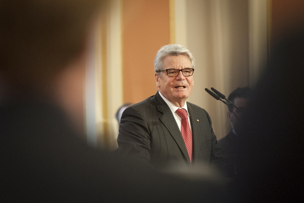 Bundespräsident Joachim Gauck bei einer Rede (Archiv) (© Jesco Denzel) Bundespräsident Joachim Gauck bei einer Rede (Archiv)