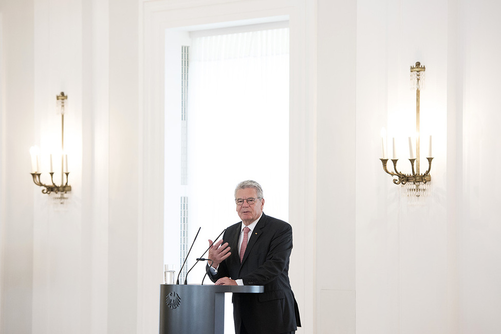 Bundespräsident Joachim Gauck bei einer Ansprache im Großen Saal (Archivbild)