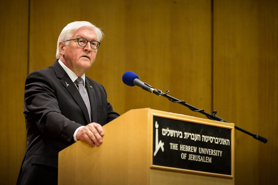 Federal President Frank-Walter Steinmeier holds a speech at the Hebrew University in Jeruslalem during his visit to Israel and the Palestinian territories
