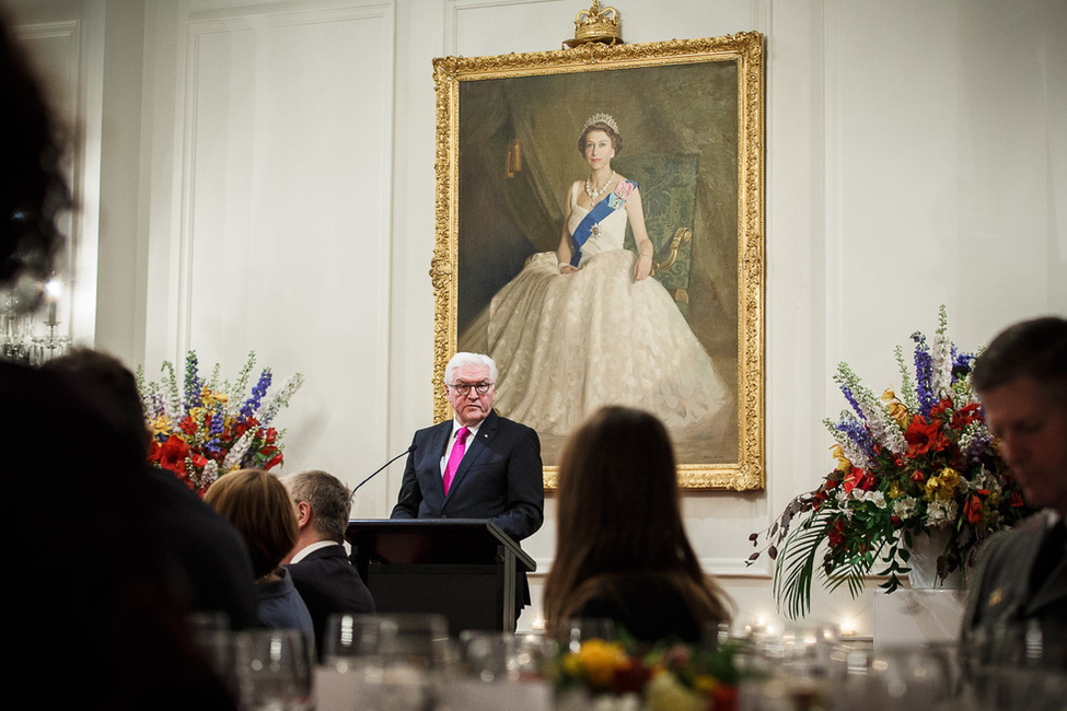 Federal President Frank-Walter Steinmeier holds a speech at the state banquet hosted by the Governor-General Dame Patsy Reddy and Sir David Gascoigne at the Government House in Wellington on the occasion of his state visit to New Zealand