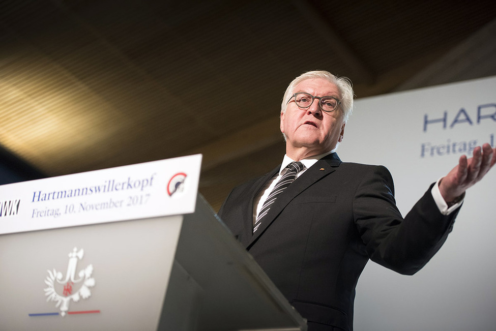 Federal President Frank-Walter Steinmeier holds a speech at the opening of the museum at Hartmannswillerkopf on the occasion of his trip to France