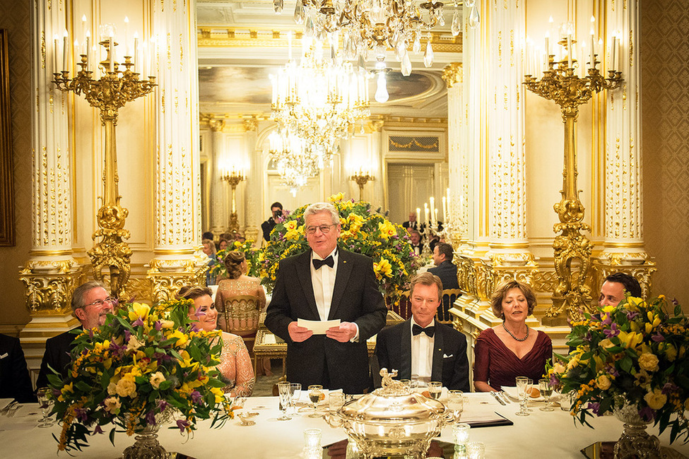 Federal President Joachim Gauck during his speech at the State Banquet hosted by the Grand Duke