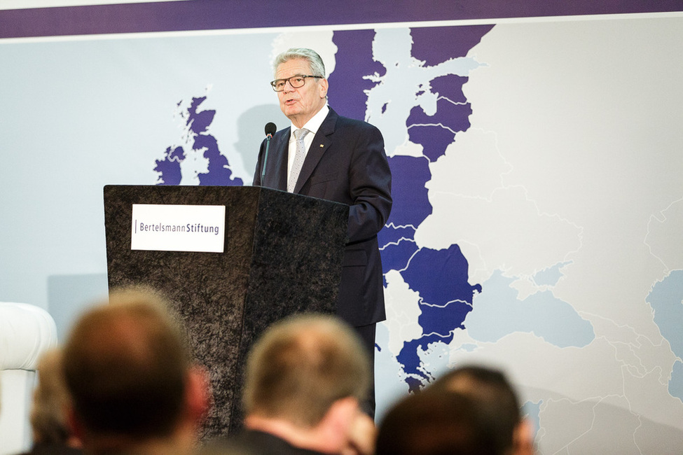 Federal President Joachim Gauck during his speech at the European Neighbourhood Conference organised by the Bertelsmann Foundation on the occasion of his state visit to Tunisia