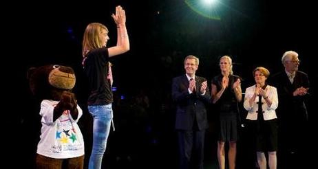 Bundespräsident Christian Wulff bei der Siegerehrung Jugend trainiert für Olympia