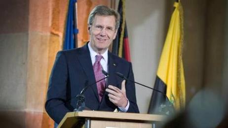 Bundespräsident Christian Wulff hält eine Ansprache beim Festakt "20 Jahre Sachsen-Anhalt"