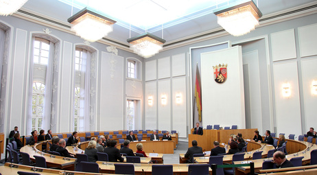 Bundespräsident Christian Wulff bei seiner Ansprache im Landtag von Rheinland-Pfalz