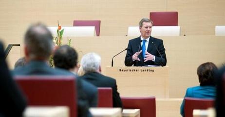 Bundespräsident Christian Wulff im Bayerischen Landtag