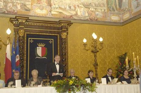 Bundespräsident Horst Köhler beim Staatsbankett, gegeben von S. E. dem Präsidenten der Republik Malta, Herrn Dr. Edward Fenech Adami, am 16. November 2007 in Valletta