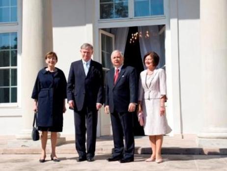 Gruppenbild: Bundespräsident Horst Köhler, Frau Köhler, Präsident Lech Kaczynski und Frau Kaczynska