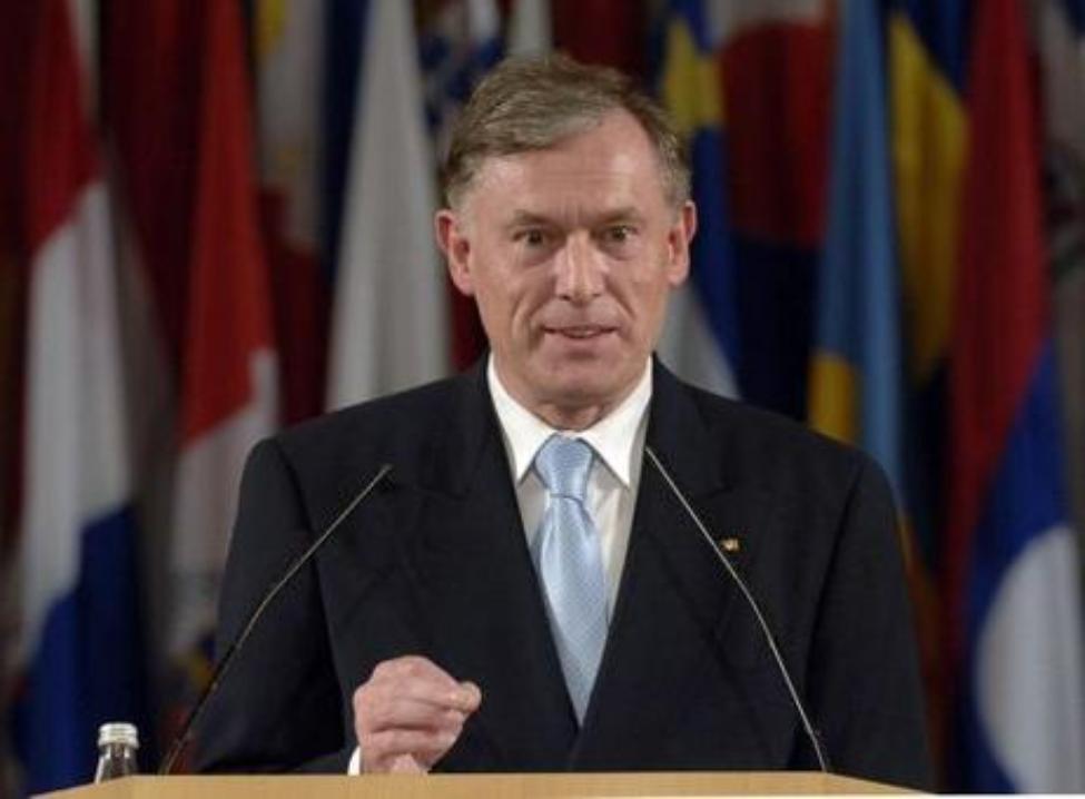 Federal President Horst Köhler delivering his speech