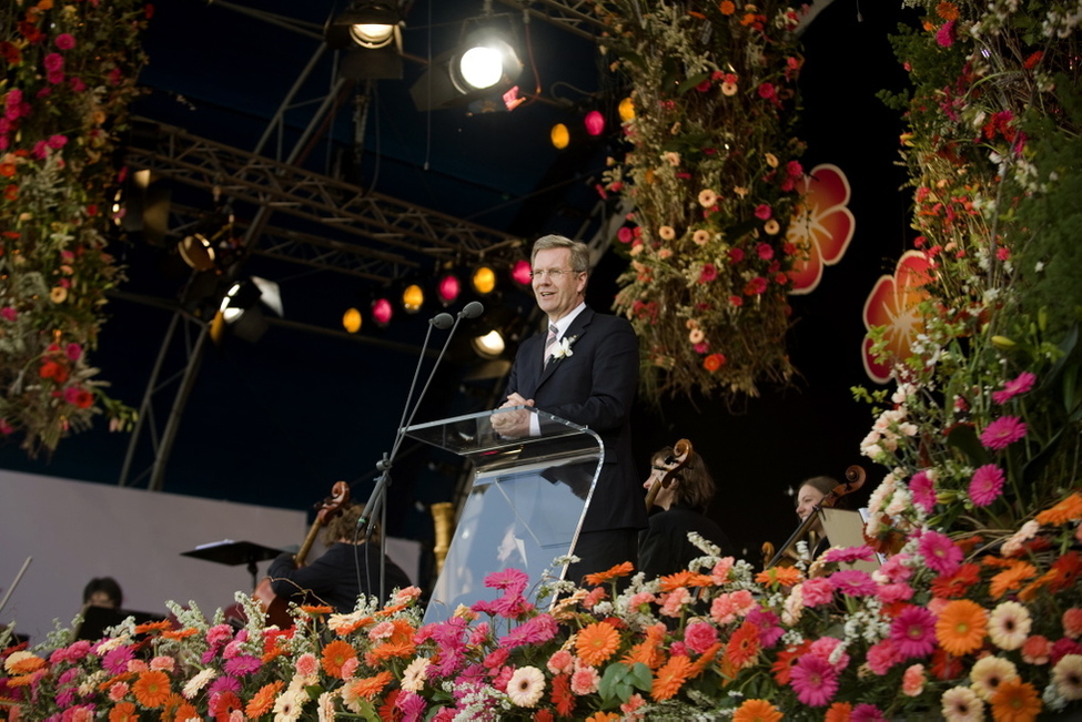 Bundespräsident Christian Wulff eröffnet die Bundesgartenschau 2011 (© Jesco Denzel) Bundespräsident Christian Wulff eröffnet die Bundesgartenschau 2011