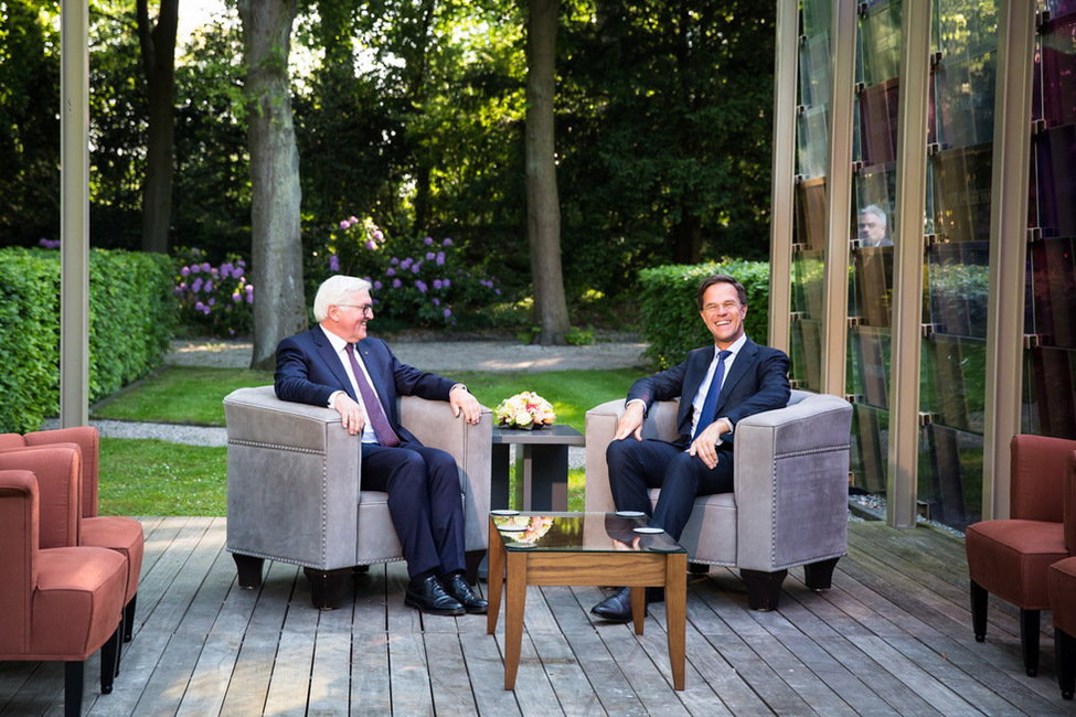 Bundespräsident Frank-Walter Steinmeier im Gespräch mit Ministerpräsident Mark Rutte in der Residenz Catshuis in Den Haag anlässlich des offiziellen Besuchs im Königreich‎ der Niederlande