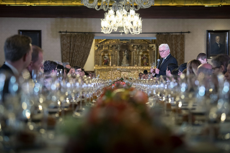 Bundespräsident Frank-Walter Steinmeier beim Mittagessen zu Ehren des Bundespräsidenten und von Elke Büdenbender gegeben vom Präsidenten der Republik Ecuador, Lenín Voltaire Moreno Garcés und Rocío González Navas  in Quito