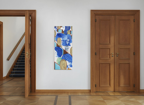 Blick in die neue Ausstellung in der Galerie von Schloss Bellevue mit dem Titel 'Das Erscheinen eines jeden in der Menge': 'Bau (5)' von Marcus Weber