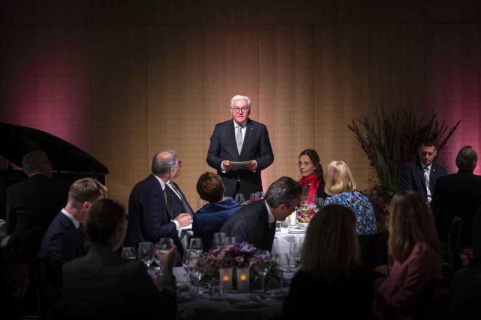Bundespräsident Steinmeier hält eine Rede bei einem Abendessen, gegeben vom Ministerpräsidenten des Königreichs Norwegen, Jonas Gahr Støre