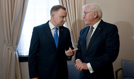 Bundespräsident Frank-Walter Steinmeier im Gespräch mit dem Präsidenten der Republik Polen, Andrzej Duda, vor dem 17. Arraiolos-Treffen der nicht-exekutiven Staatsoberhäupter der Europäischen Union in Valletta/Malta