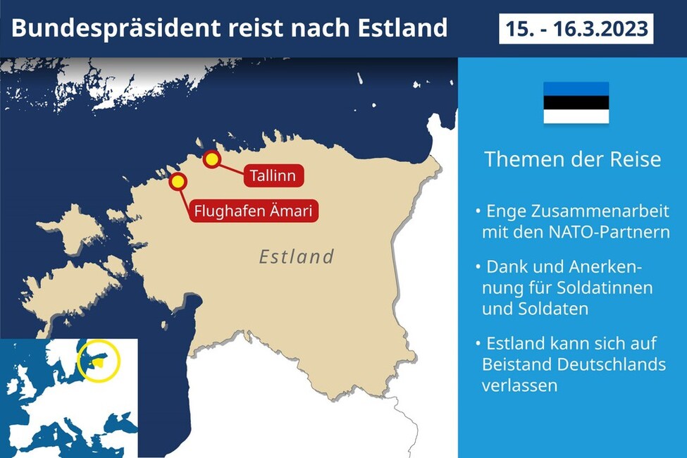 Reise in die Republik Estland – Karte mit den Themen der Reise