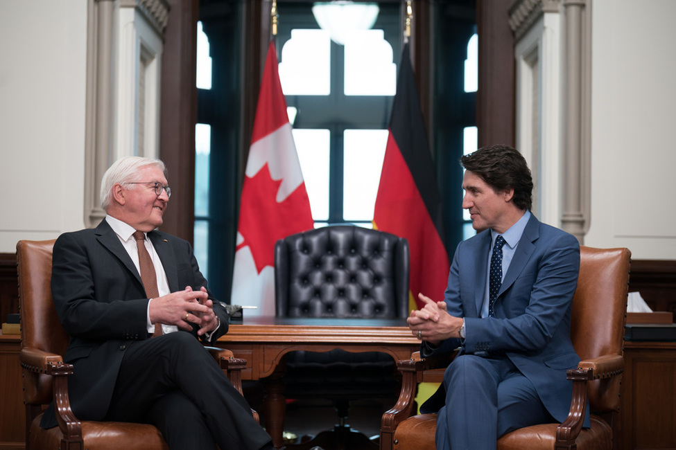 Bundespräsident Steinmeier im Gespräch mit dem Premierminister von Kanada, Justin Trudeau