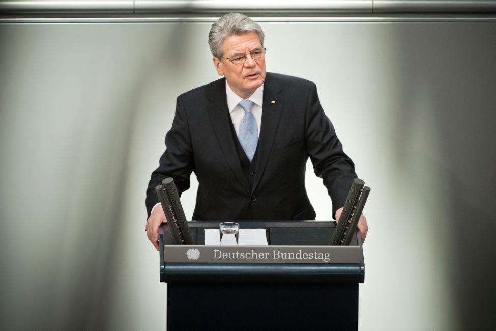 Rede von Bundespräsident Joachim Gauck nach seiner Vereidigung bei einer gemeinsamen Sitzung der Mitglieder des Deutschen Bundestages und des Bundesrates