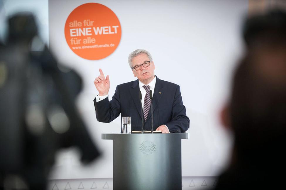 Bundespräsident Joachim Gauck am Rednerpult