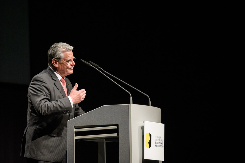 Bundespräsident Joachim Gauck hält eine Festrede bei der Eröffnung des 50. Deutschen Historikertages in Göttingen