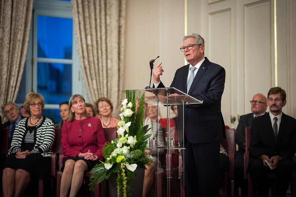 Bundespräsident Joachim Gauck hält eine Rede im Rathaus der Stadt Luxemburg anlässlich des Staatsbesuchs im Großherzogtum Luxemburg